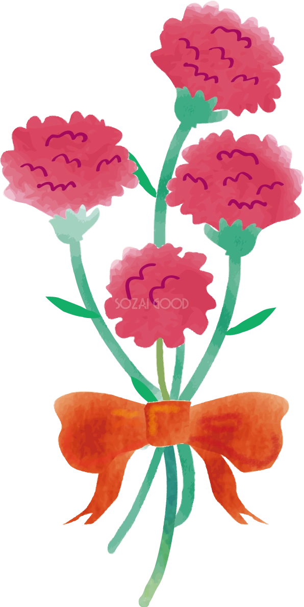 カーネーションの無料イラスト／母の日44439