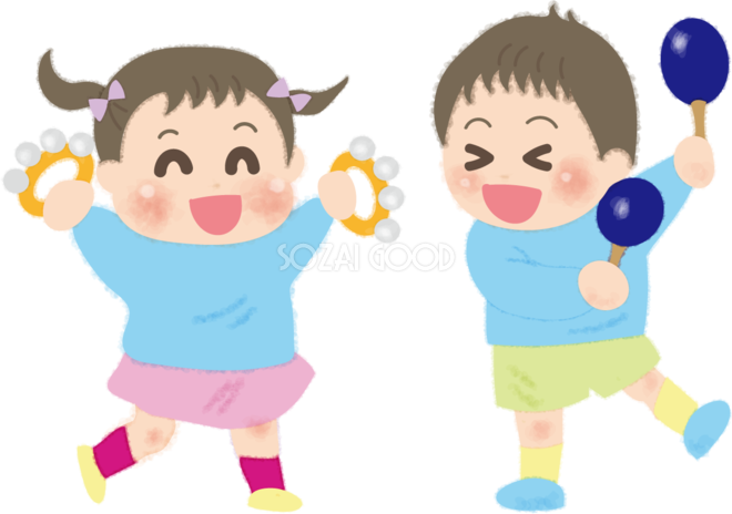 合奏する子供達の無料イラスト 幼稚園 素材good