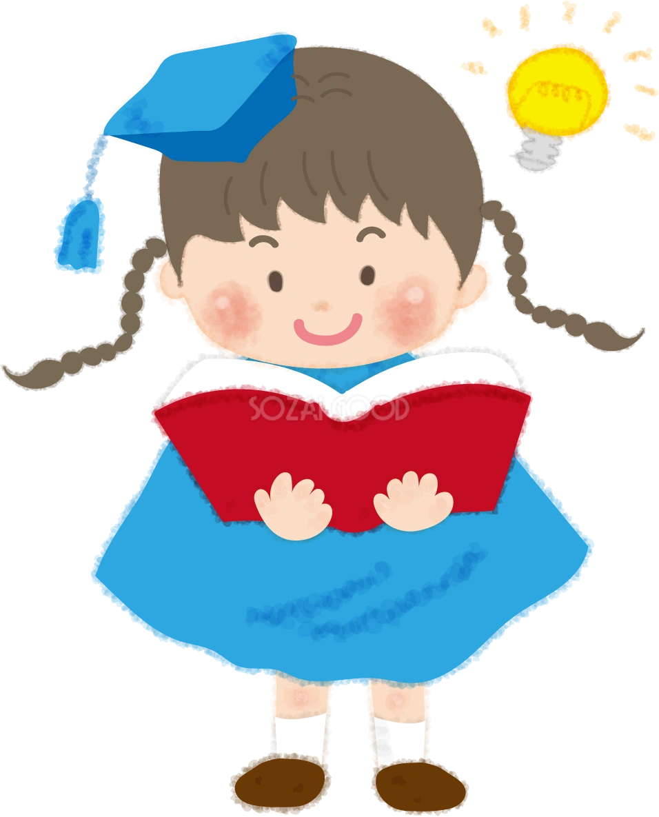 天才児風の女の子の無料イラスト／幼稚園45700