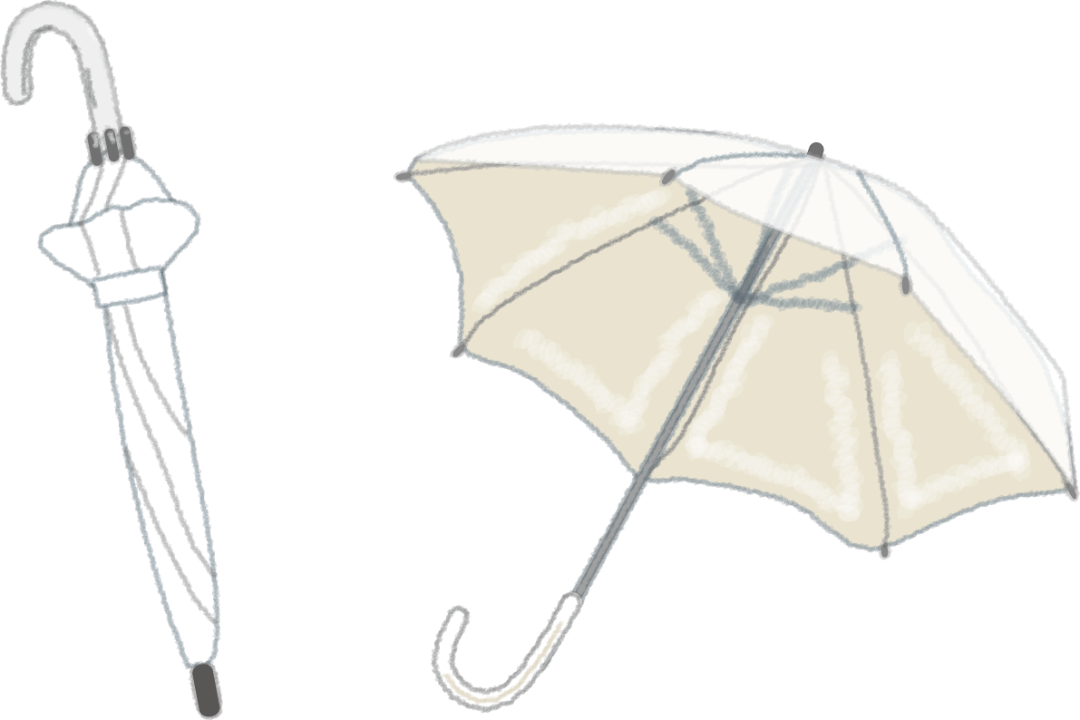 ビニール傘の無料イラスト／梅雨45792に写真・文字を入れる