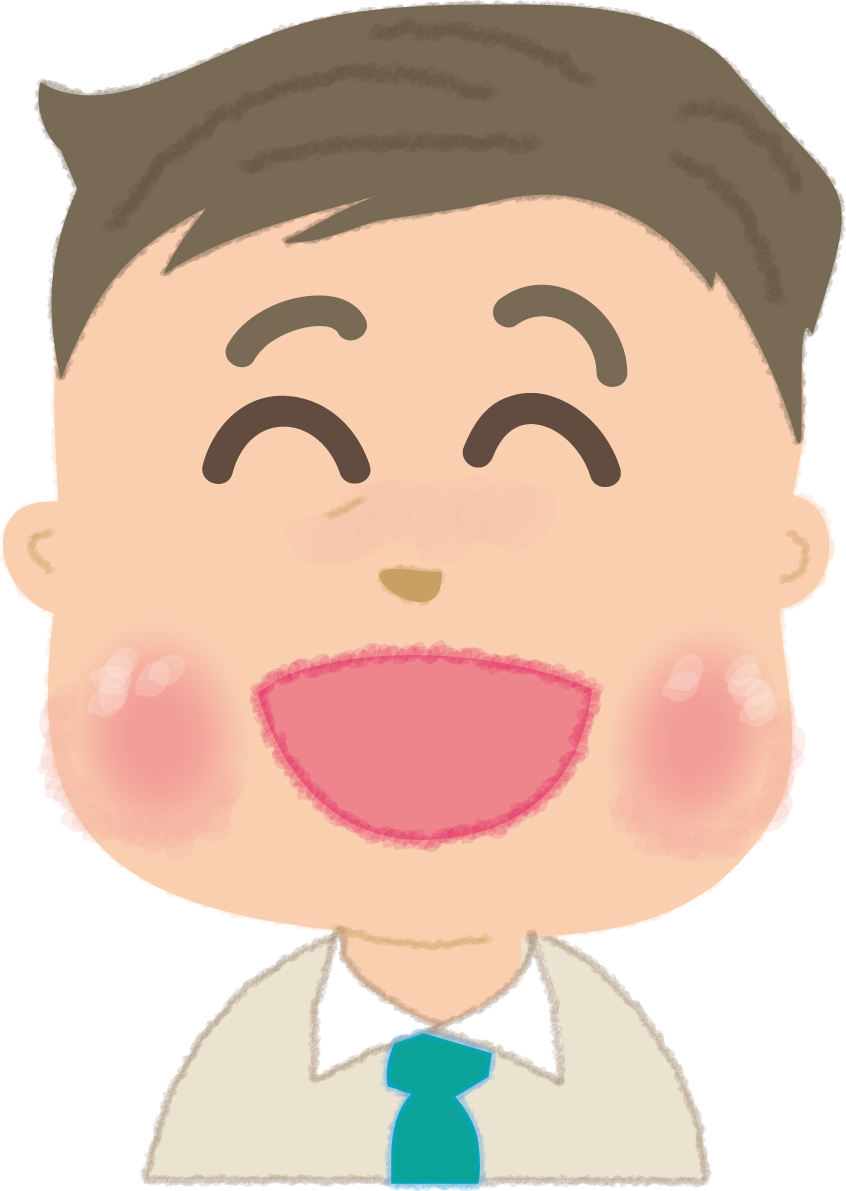 お父さんの嬉しそうな笑顔の無料イラスト／父の日45967に写真・文字を入れる
