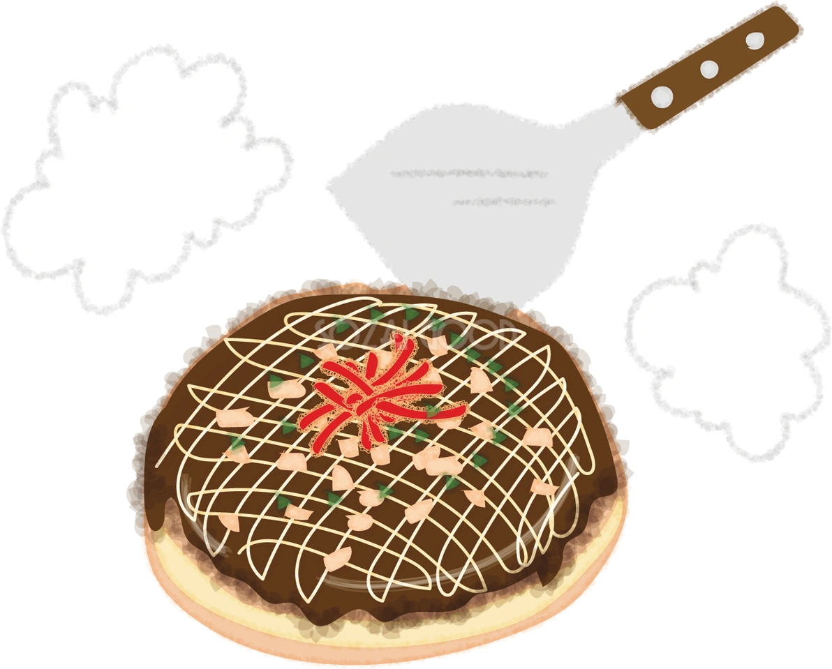 お好み焼きの無料イラスト／お祭り46003