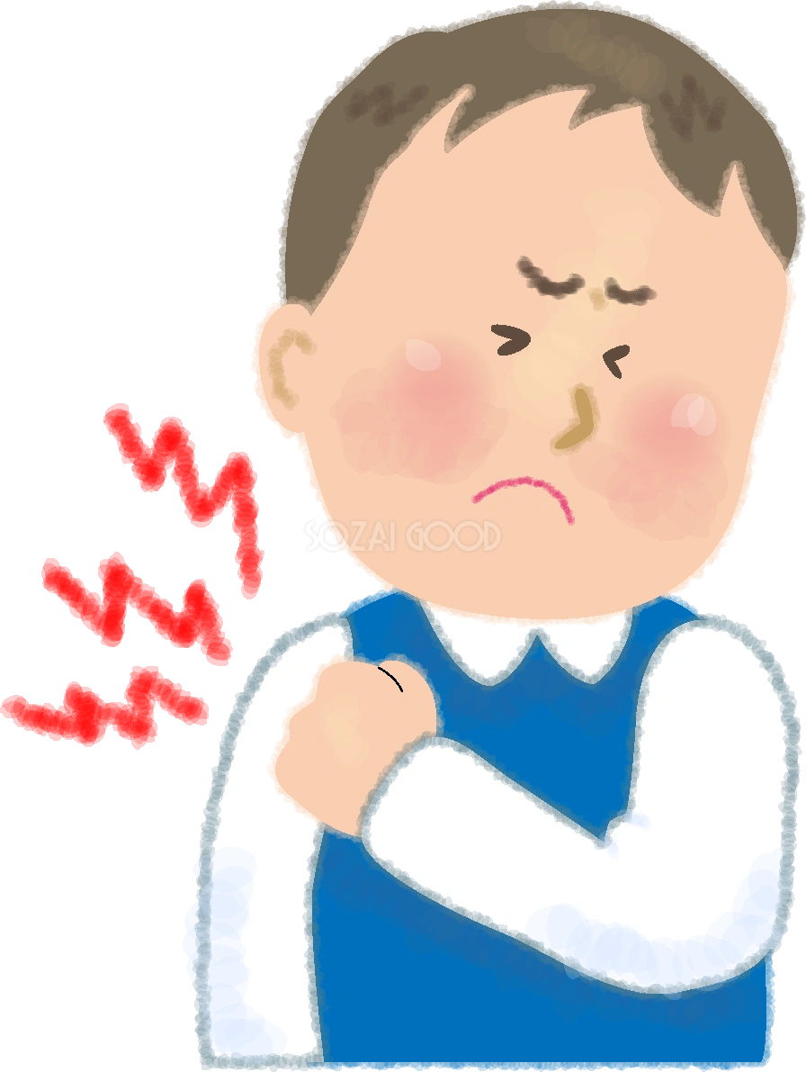 肩が痛い男性の無料イラスト/医療/健康46236