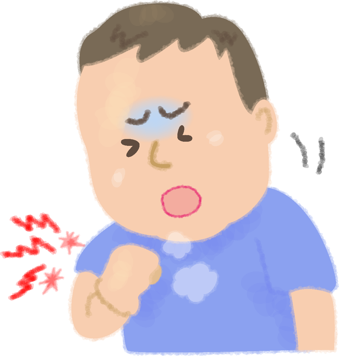 喉が痛い男性の無料イラスト／医療／健康46261に写真・文字を入れる
