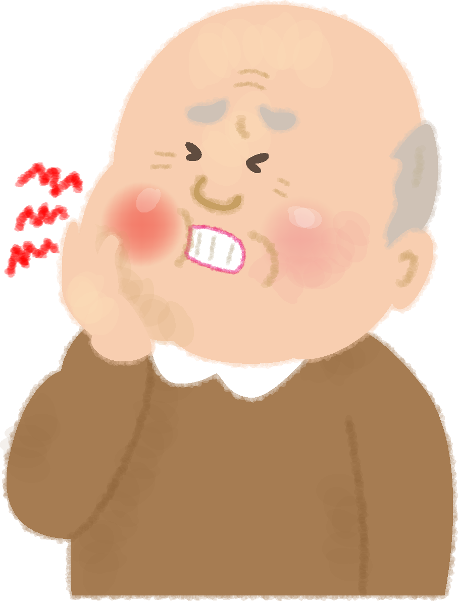 歯が痛いおじいさんの無料イラスト／医療／健康46273に写真・文字を入れる