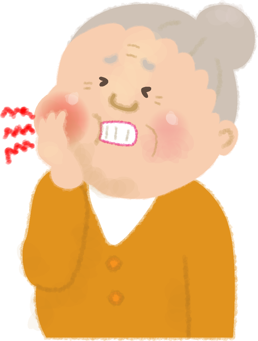 歯が痛いおばあさんの無料イラスト／医療／健康46277に写真・文字を入れる