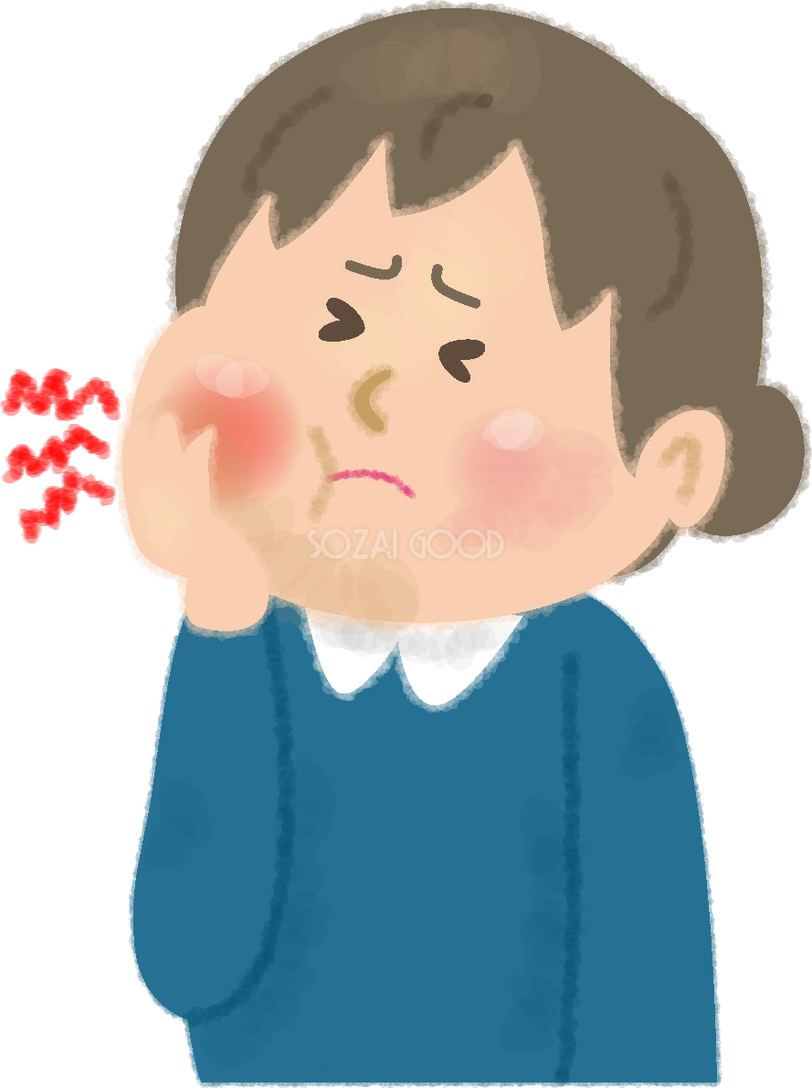 歯が痛い女性の無料イラスト／医療／健康46285