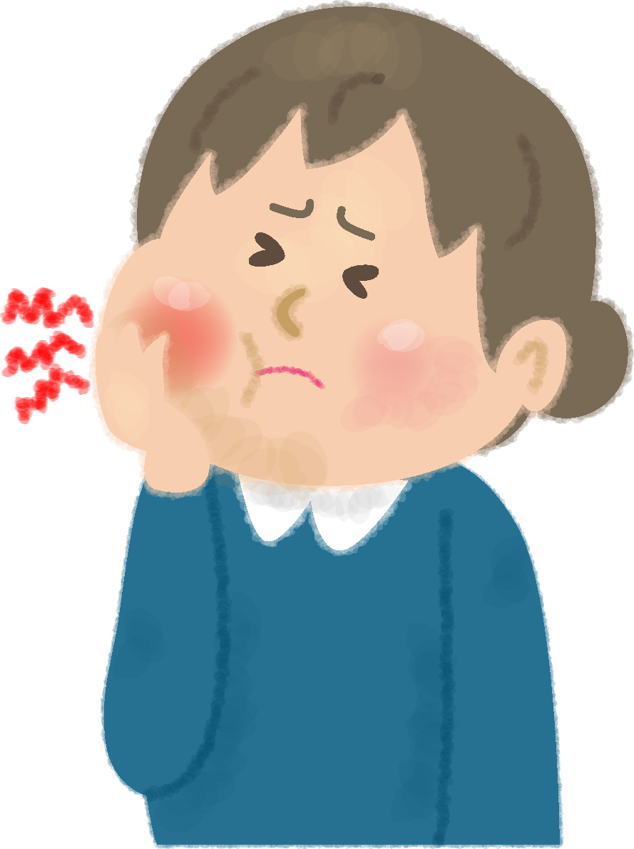 歯が痛い女性の無料イラスト／医療／健康46285に写真・文字を入れる
