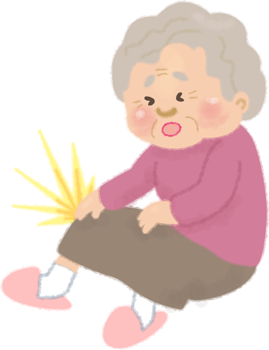 足が痛いおばあさんの無料イラスト／医療／健康46322に写真・文字を入れる