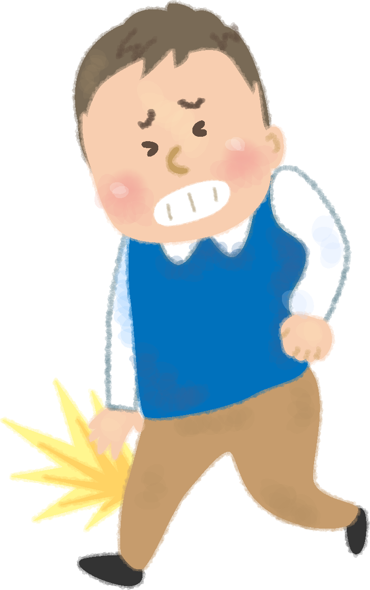 足が痛い男性の無料イラスト／医療／健康46330に写真・文字を入れる