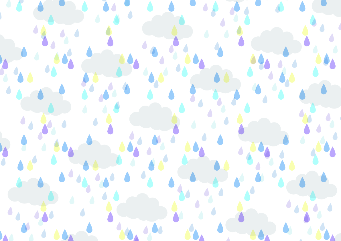 雨と雲の柄模様の背景無料イラスト／梅雨46433に写真・文字を入れる