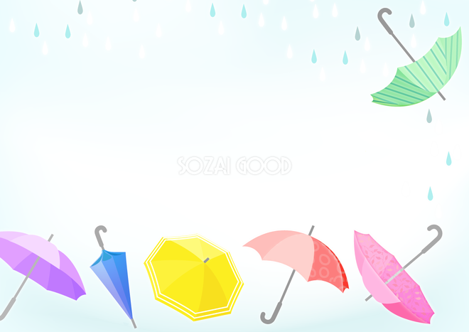 最高イラスト 傘 雨 美しい花の画像