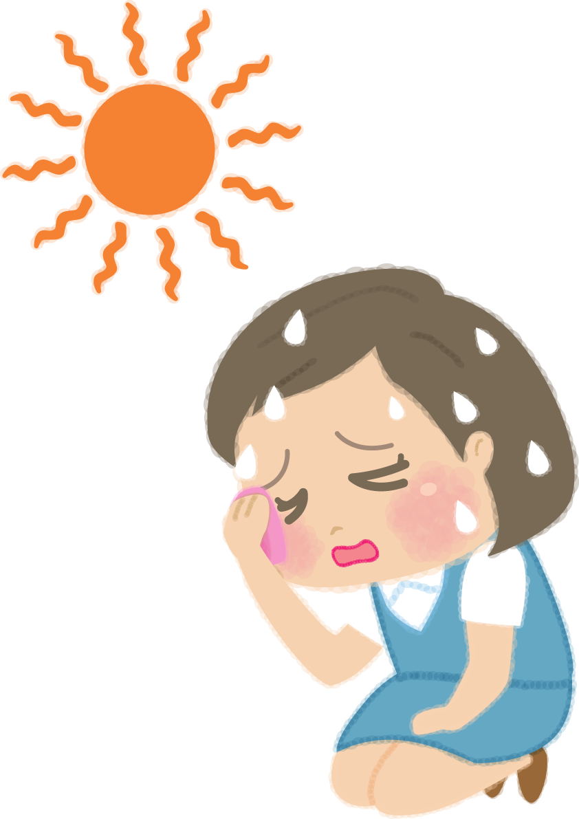 熱中症の女性会社員の無料イラスト／医療／夏46926に写真・文字を入れる