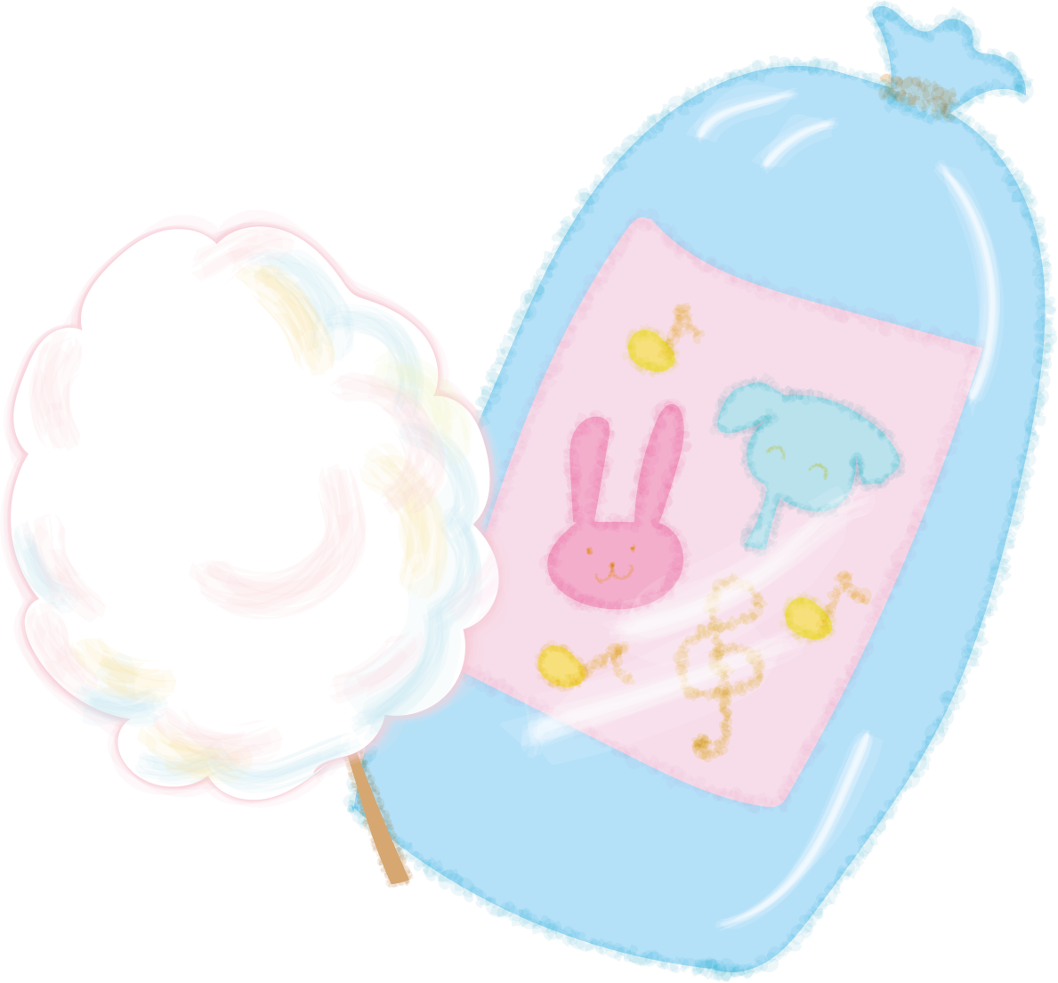 わたあめ（綿菓子）の無料イラスト／お祭り47214に写真・文字を入れる
