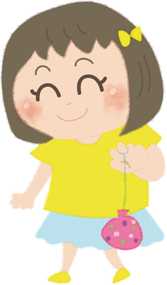 水風船をもつ女の子の無料イラスト／お祭り47280に写真・文字を入れる