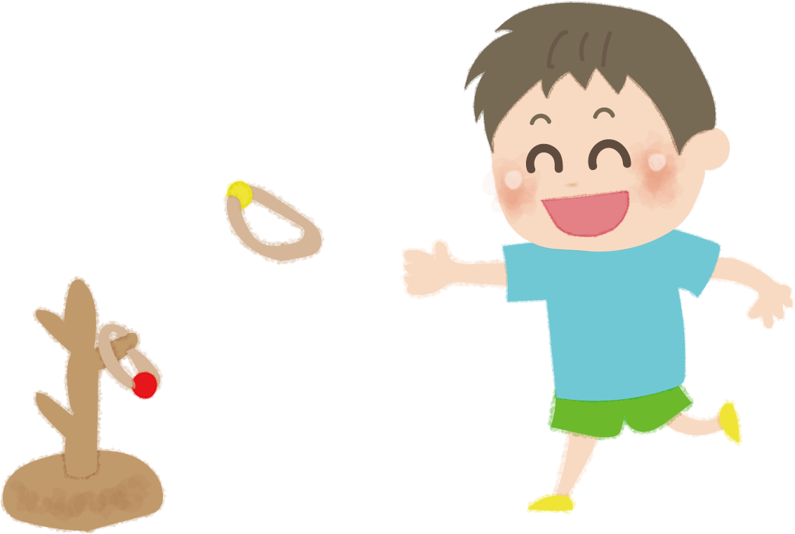 輪投げをする男の子の無料イラスト／お祭り47321に写真・文字を入れる