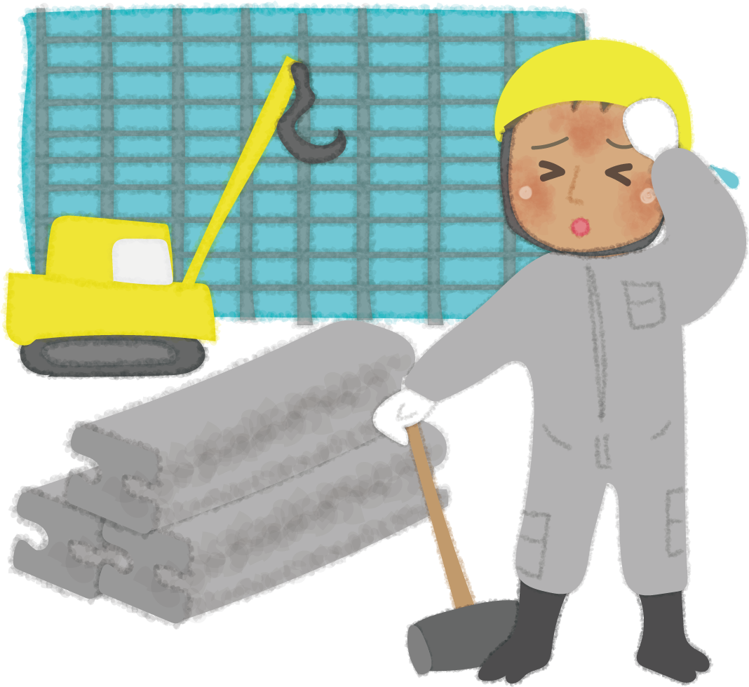 建設業・工事の熱中症の無料イラスト／夏49188に写真・文字を入れる