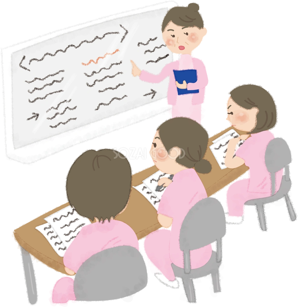 看護師の勉強会の無料イラスト/病院49873