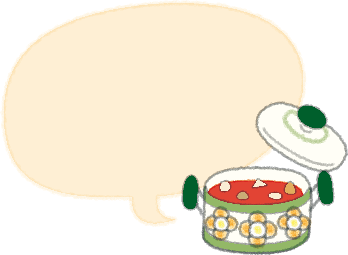 かわいい 料理の吹き出し無料イラスト/吹き出し50262に写真・文字を入れる