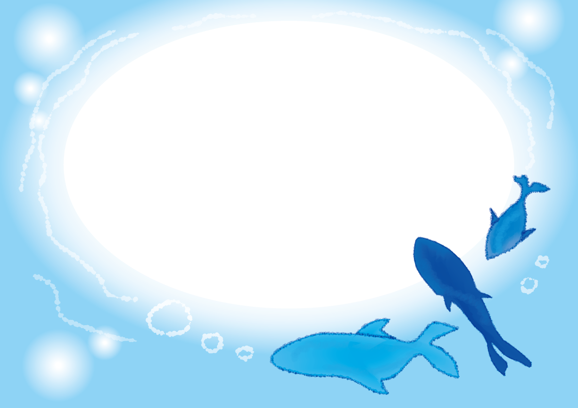 海中を泳ぐお魚のかわいいフレーム無料イラスト／夏50379に写真・文字を入れる