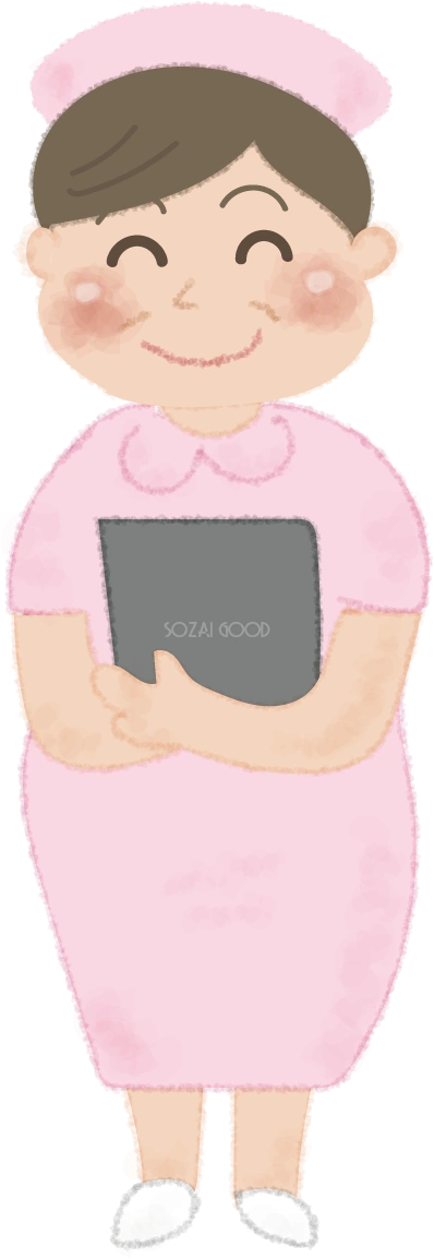 ベテラン看護師の無料イラスト／病院50773