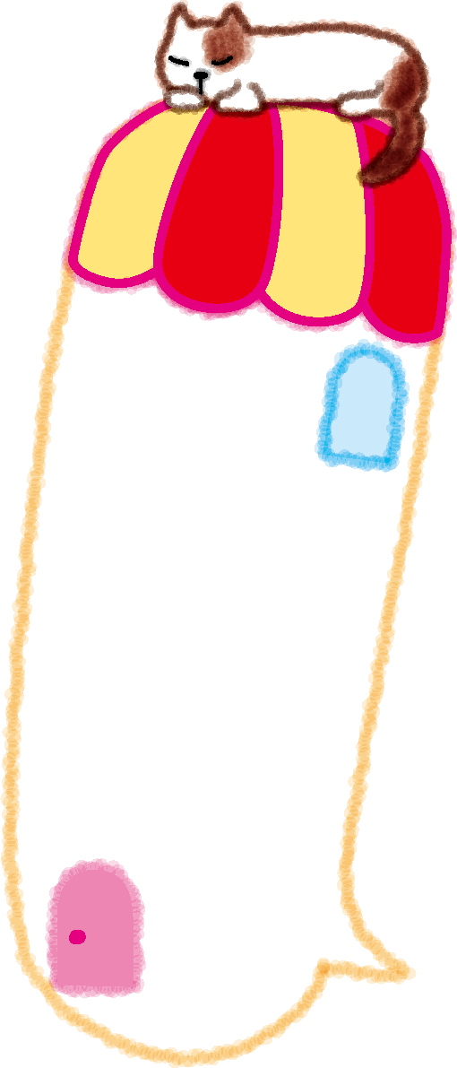 縦長でポップな手書き風(猫)の吹き出し無料イラスト50914に写真・文字を入れる