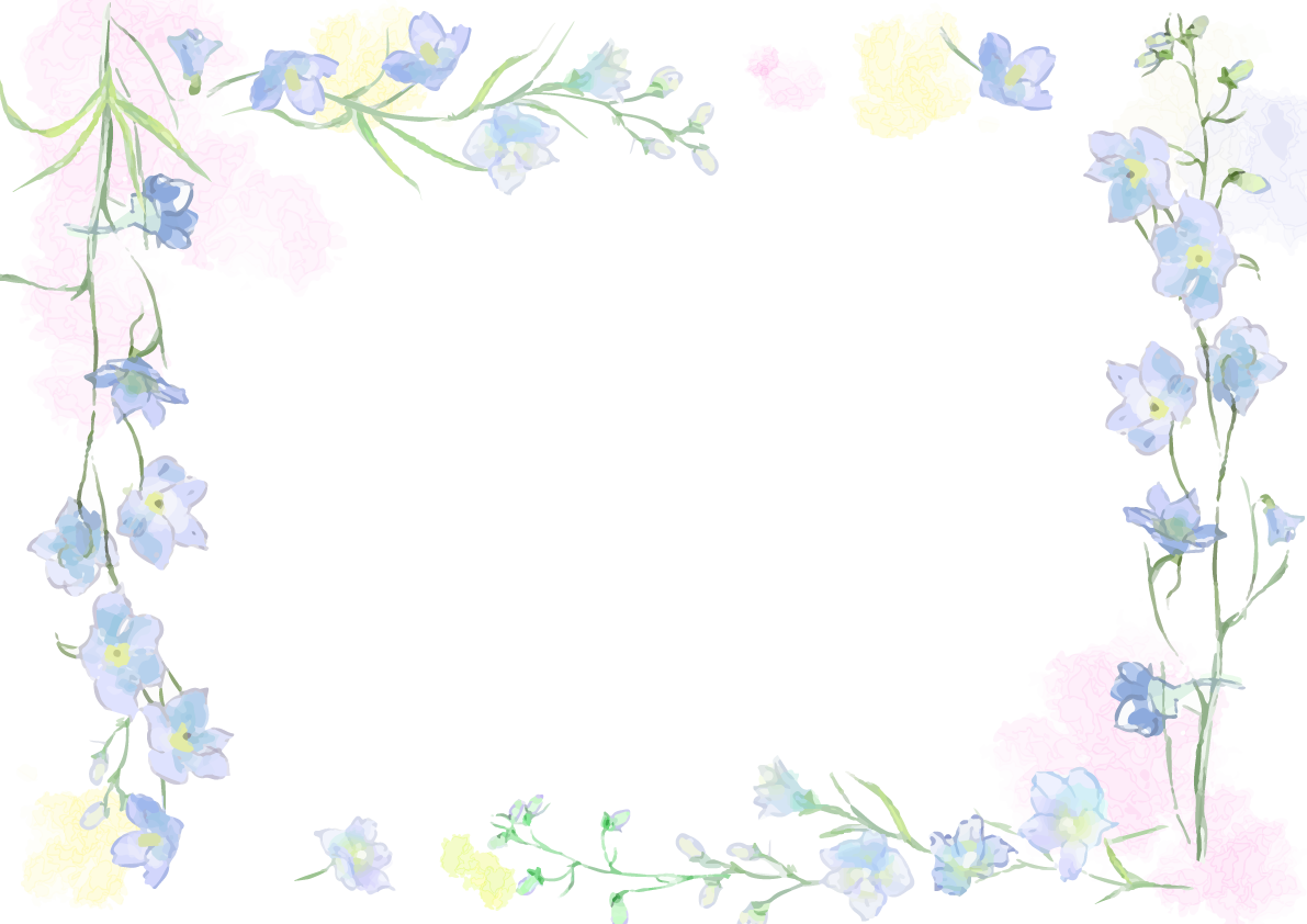 かわいいお花の手書きフレームの無料イラスト50964に写真・文字を入れる