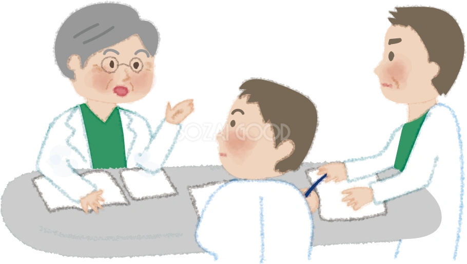 医師が会議する無料イラスト／病院51546