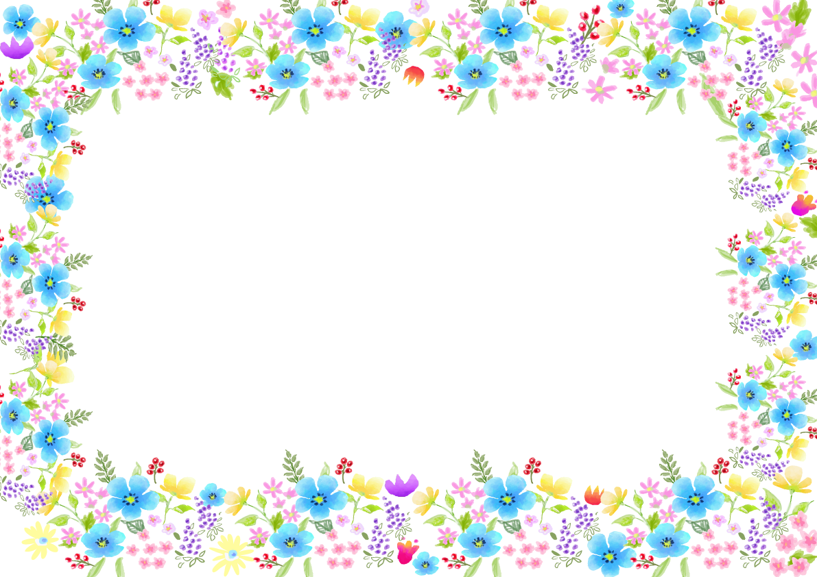 ポップなお花の手書きフレームの無料イラスト51889に写真・文字を入れる