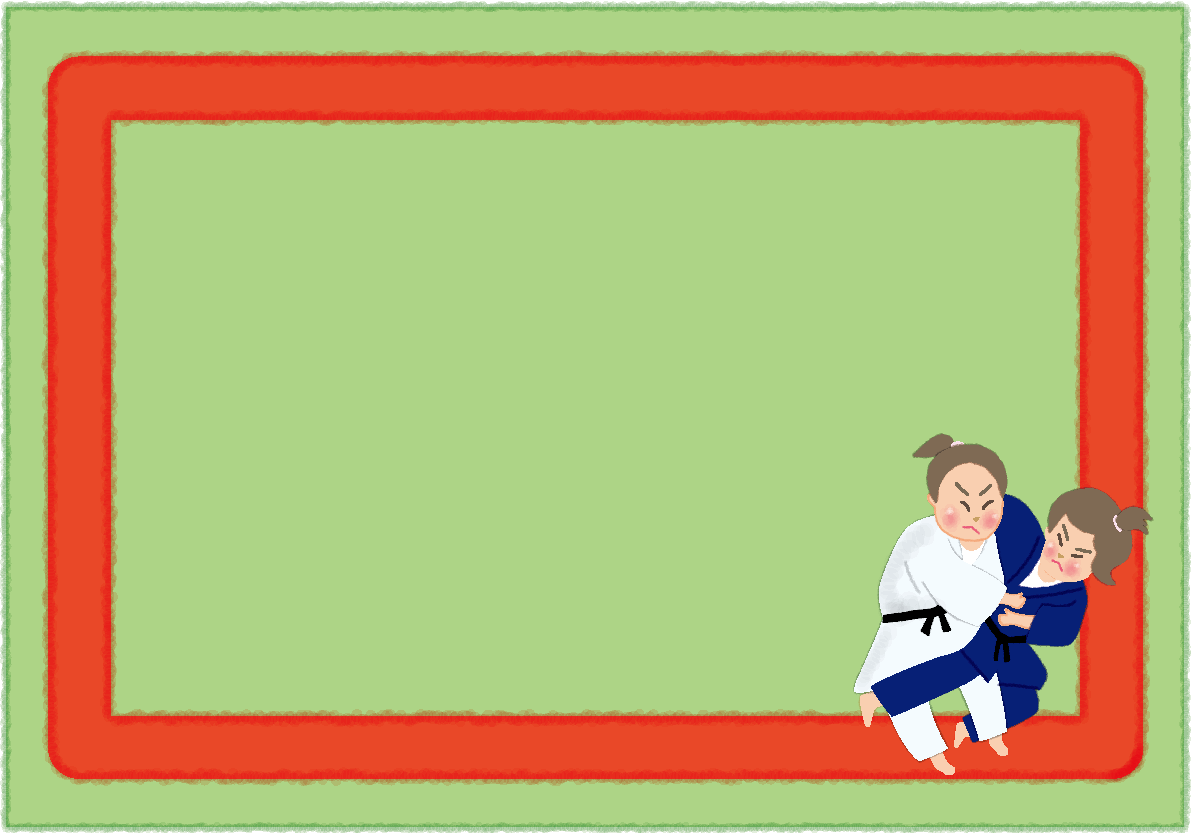 柔道（女子）のフレーム無料イラスト53448に写真・文字を入れる