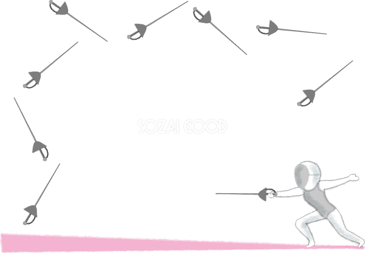 フェンシング(女子)のフレーム無料イラスト53472
