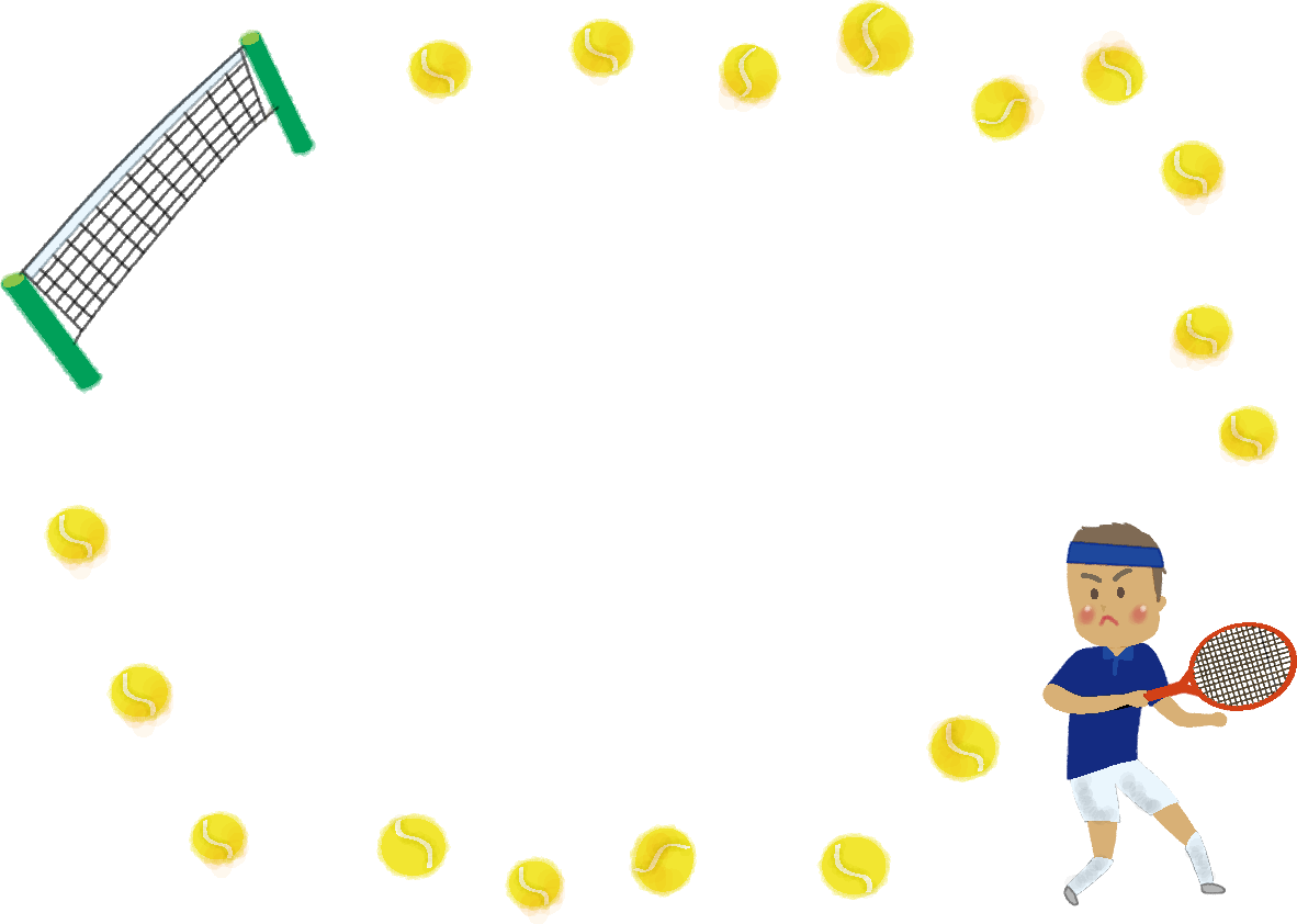 テニス（男子）のフレーム無料イラスト53484に写真・文字を入れる