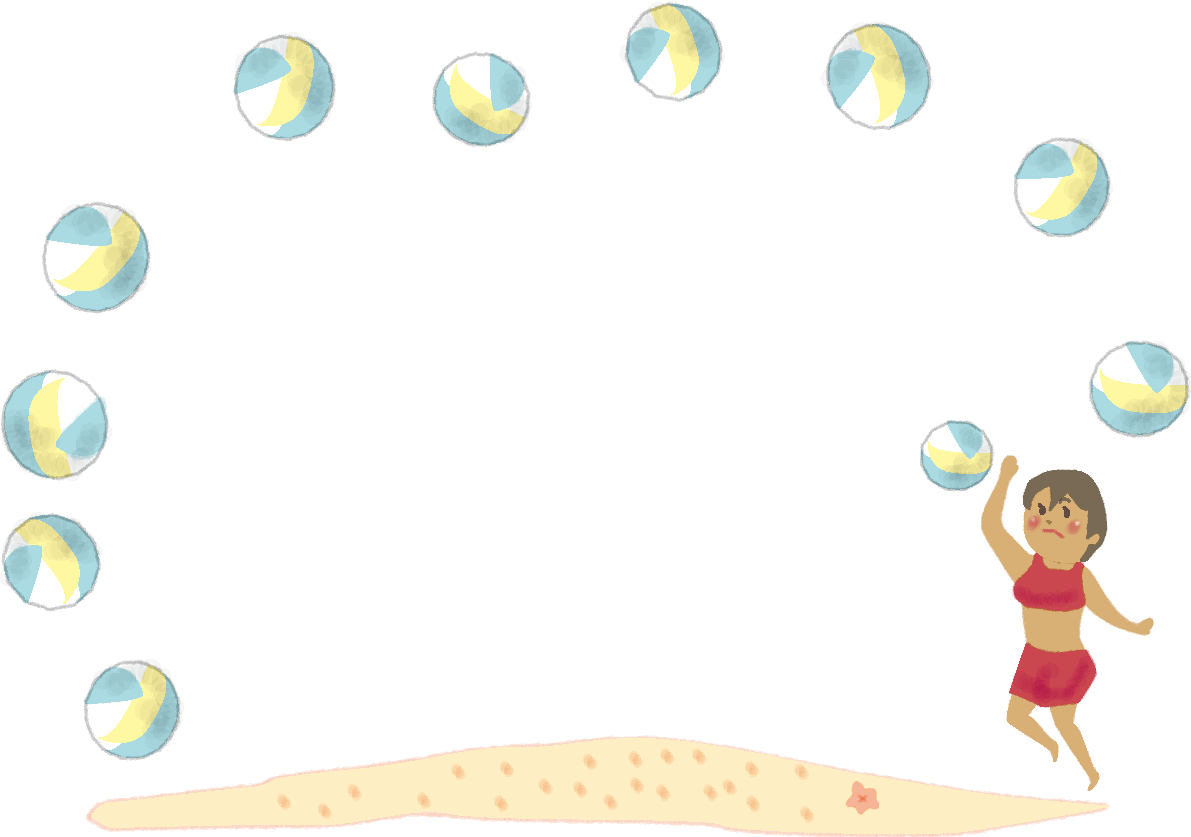 ビーチバレー（女子）のフレーム無料イラスト53504に写真・文字を入れる