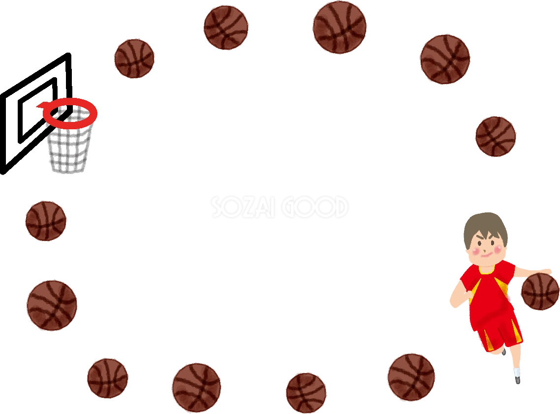 バスケットボール(男子)のフレーム無料イラスト53524