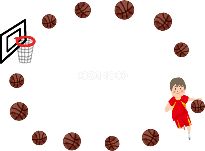 バスケットボール 男子 のフレーム無料イラスト 素材good