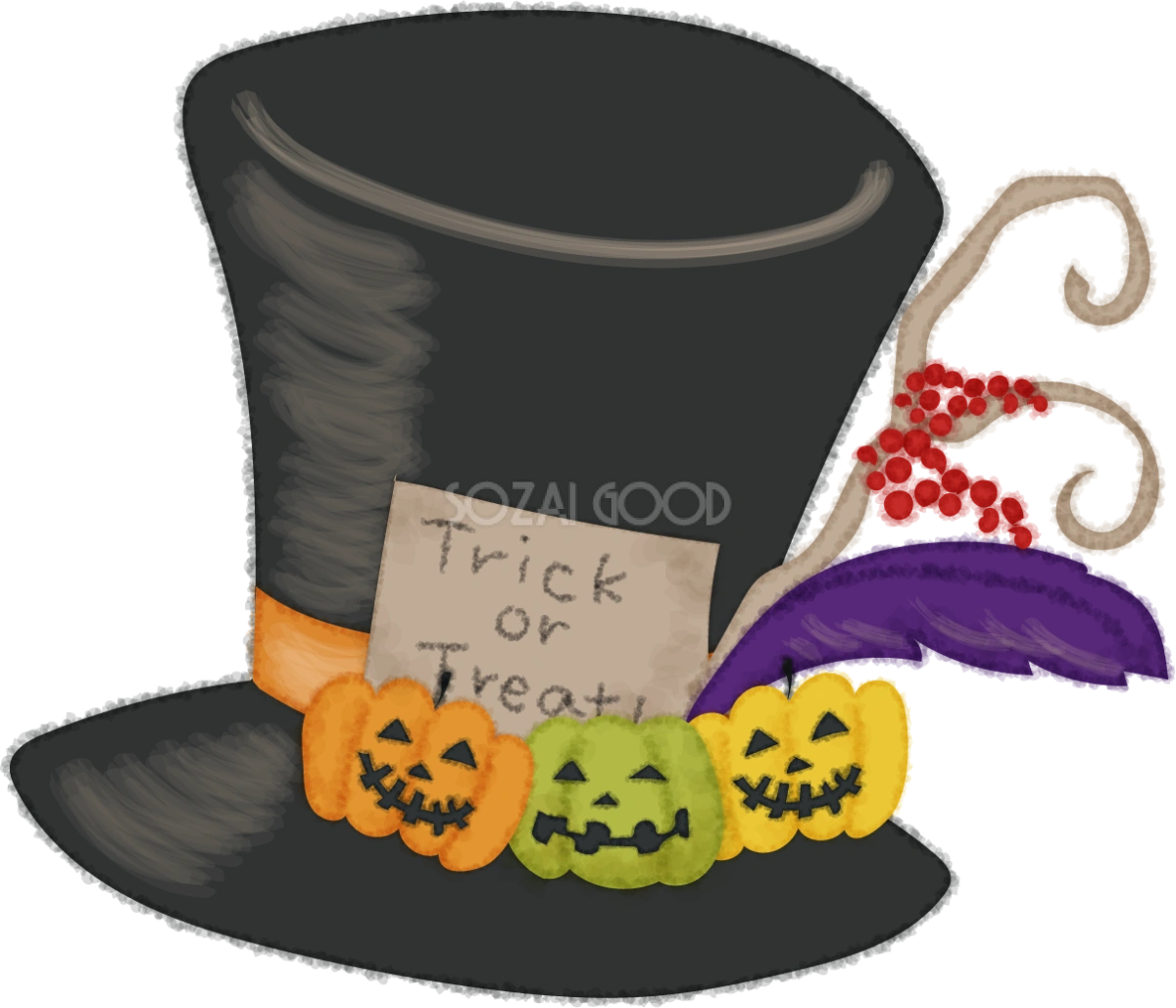 おしゃれなハロウィン(ハット)無料イラスト53599