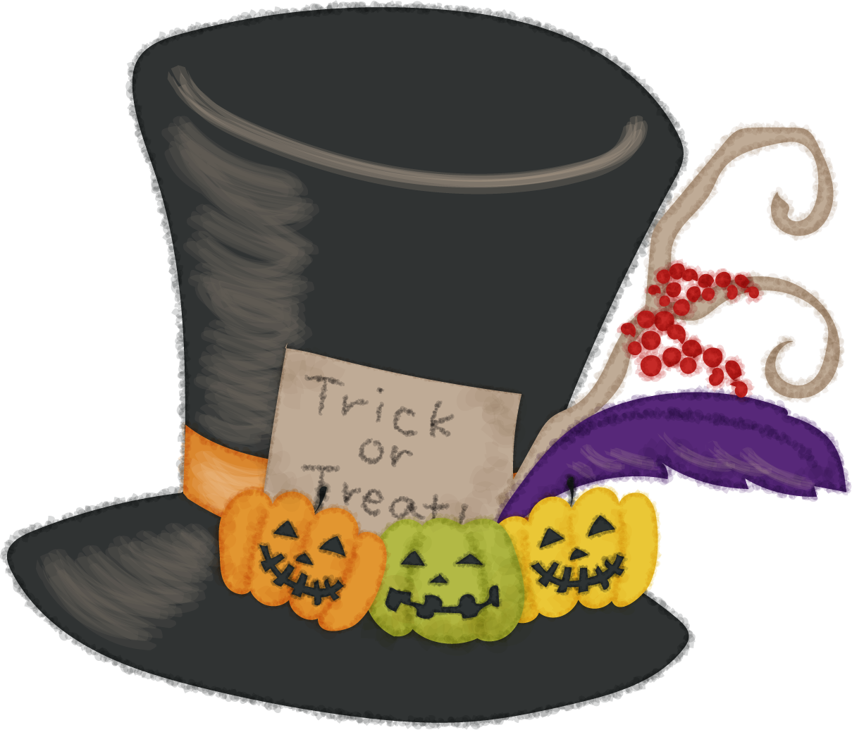 おしゃれなハロウィン(ハット)無料イラスト53599に写真・文字を入れる