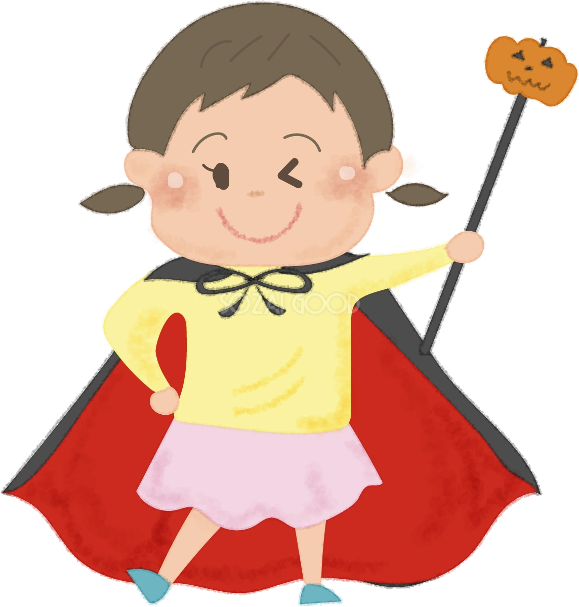 ハロウィン女の子(仮装)無料イラスト53722