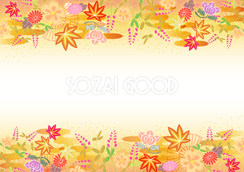 紅葉和風 秋の花 の背景フレーム枠無料イラスト画像54097 素材good