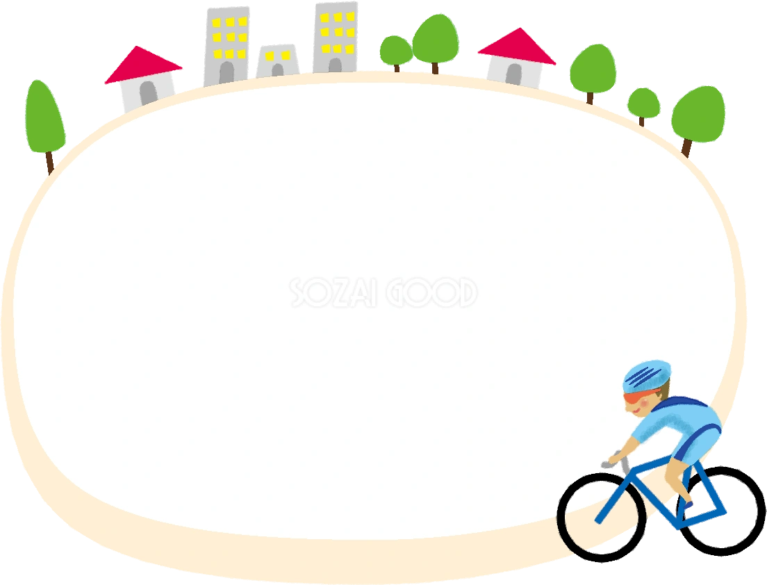 自転車(男子)のフレーム無料イラスト54166