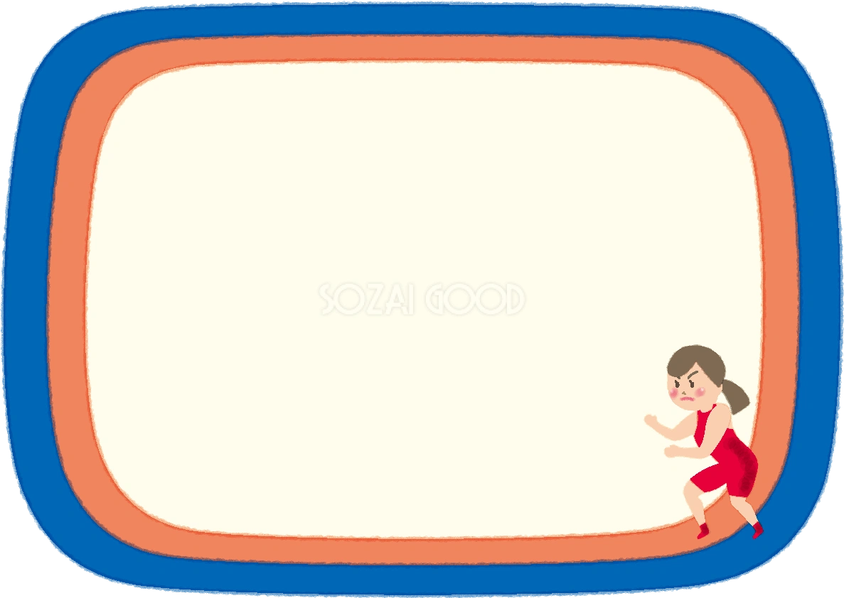 レスリング（女子）のフレーム無料イラスト54178