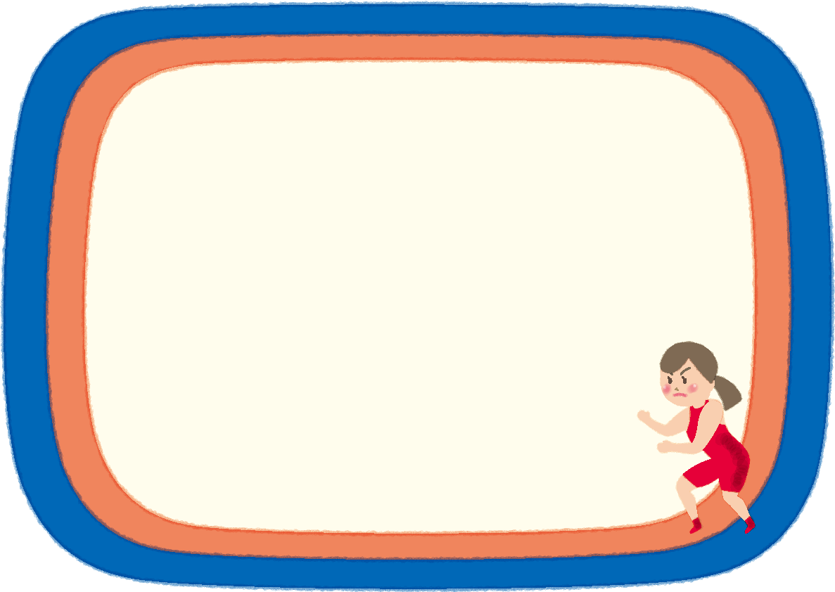 レスリング（女子）のフレーム無料イラスト54178に写真・文字を入れる