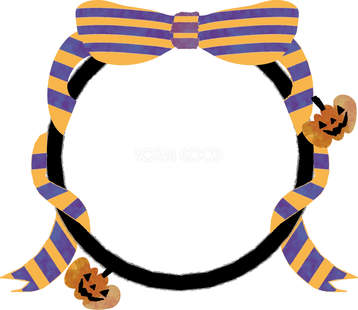 おしゃれなハロウィン(リボン)無料イラスト54275