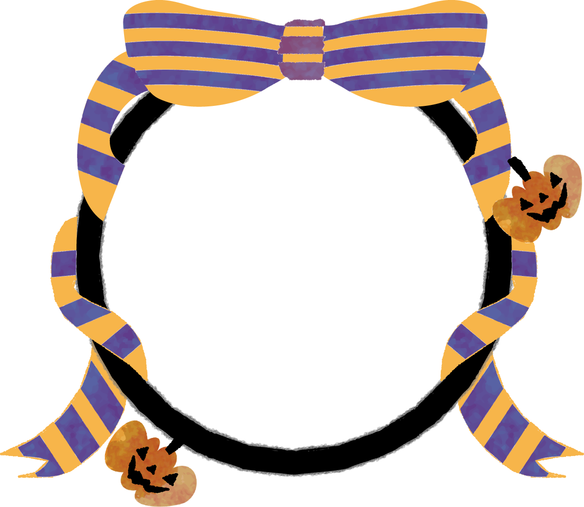 おしゃれなハロウィン（リボン）無料イラスト54275に写真・文字を入れる