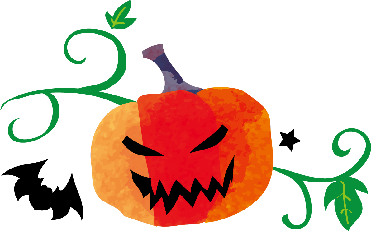 怖いかっこいいハロウィン（ランタンと飾り）無料イラスト54300に写真・文字を入れる