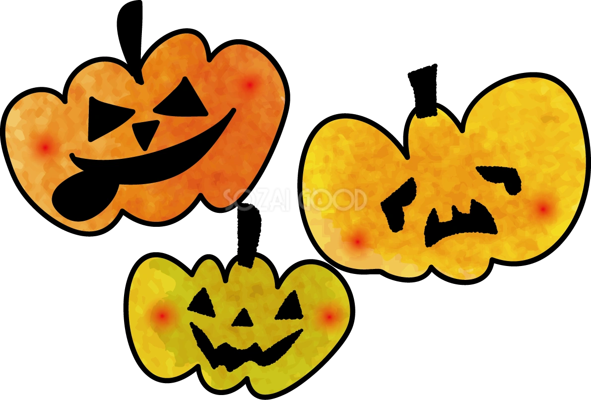 かぼちゃハロウィン(かわいい)無料イラスト54316