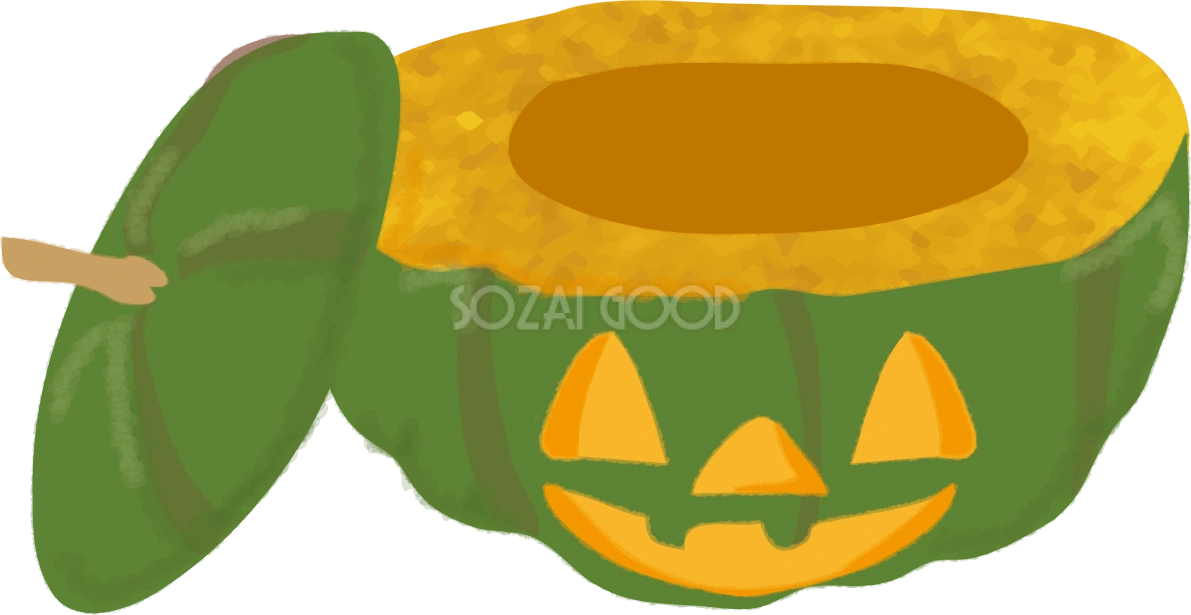 かぼちゃハロウィン（断面）無料イラスト54324