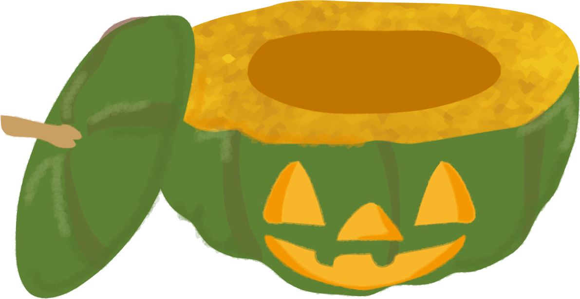 かぼちゃハロウィン（断面）無料イラスト54324に写真・文字を入れる