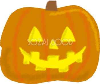 ハロウィンかぼちゃの顔（ランタン）無料イラスト54389