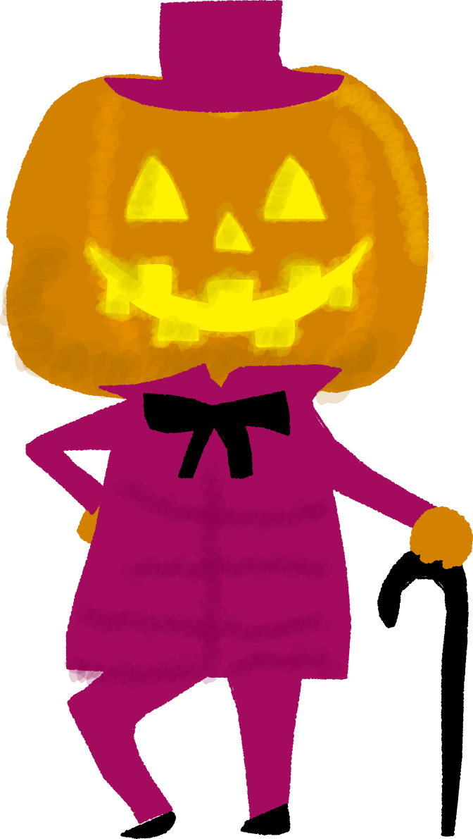 ハロウィンかぼちゃの顔（男の子風）無料イラスト54397に写真・文字を入れる